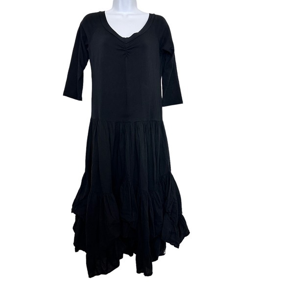 Luna Luz Belleza logenlook Grunge black 3/4 sleeves black dress size S - Picture 1 of 10